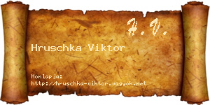 Hruschka Viktor névjegykártya